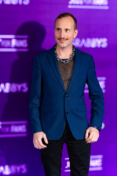 Maxence Angel on the Purple Carpet at Grabbys Europe 2026