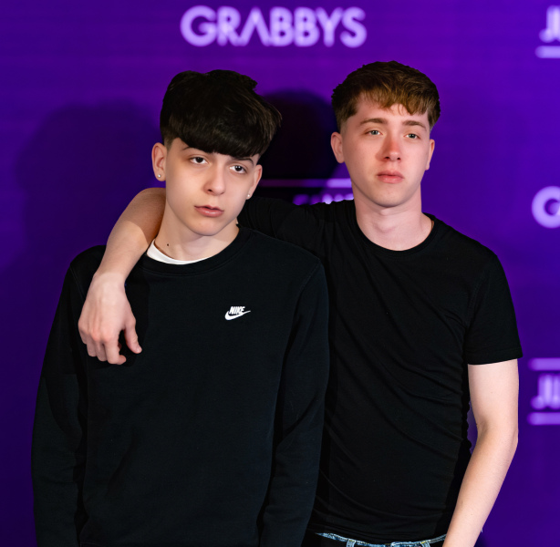 Giulio Leone and Andrea Bianchi at the Purple Carpet of Grabbys Europe 2026 in Torremolinos