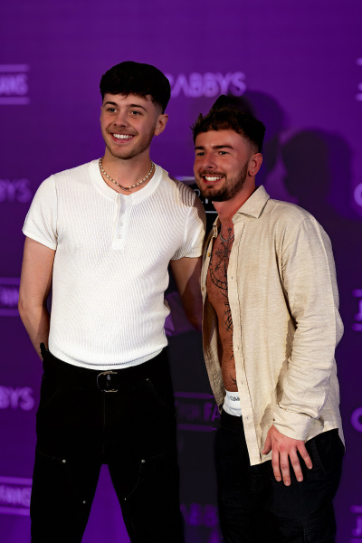 Lucasxxwhite and Jay Barrett on the Purple Carpet at Grabbys Europe 2026
