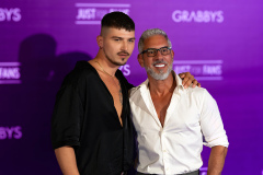 Tom Storm and a guest at the Purple Carpet of Grabbys Europe 2026 in Torremolinos