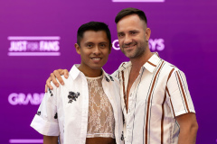 Gio Twink and Tim Blesh on the Purple Carpet at Grabbys Europe 2026