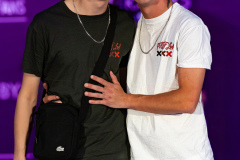 Taylor Jay and a Fellow Creator on the Purple Carpet at Grabbys Europe 2026